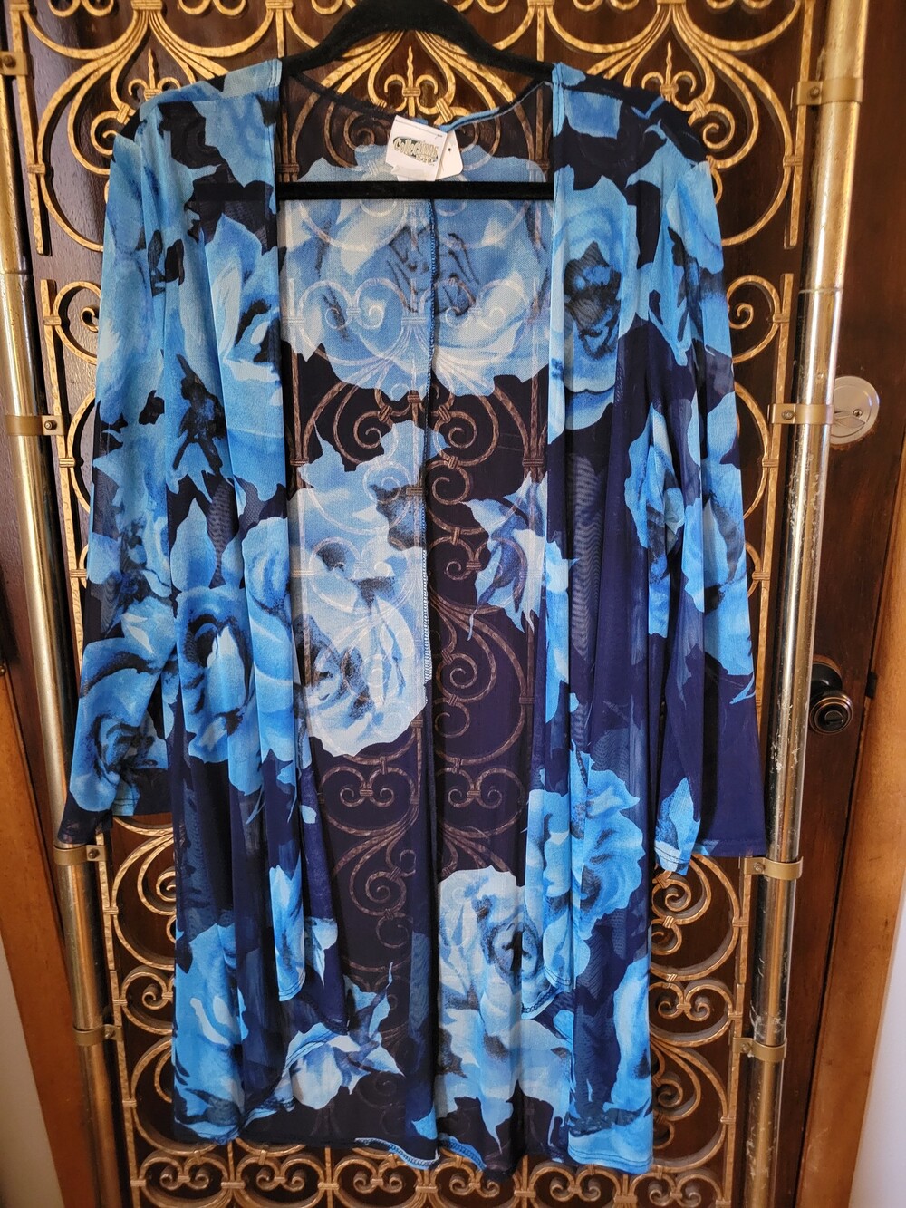 Vintage Y2K Blue Floral Swimsuit Cover Up